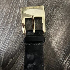 Black Michael Kors Patent Leather Belt